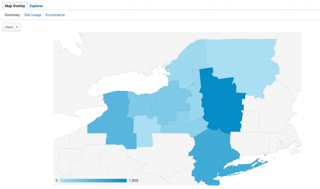 Geo location NY Regions Graph